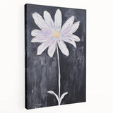 Minimalist Electric Flower Art - Black and White Floral Canvas Decor