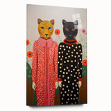 Playful Leopard Duo Art - Vibrant Animal Print Canvas for Modern Spaces