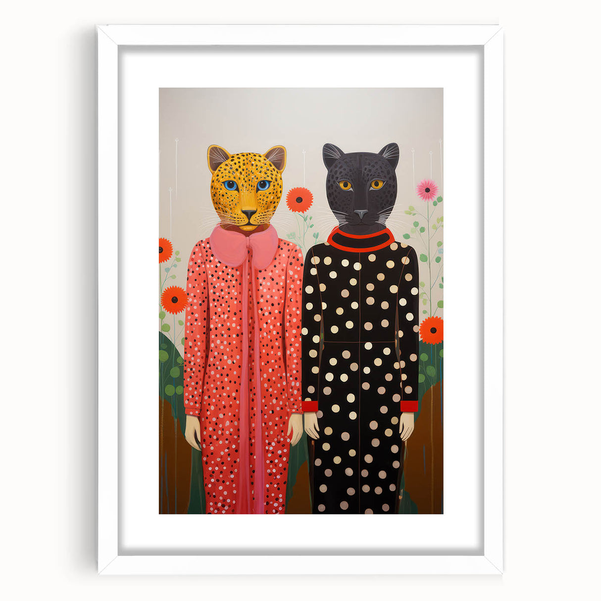 Playful Leopard Duo Art - Vibrant Animal Print Canvas for Modern Spaces