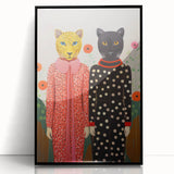 Playful Leopard Duo Art - Vibrant Animal Print Canvas for Modern Spaces