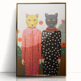 Playful Leopard Duo Art - Vibrant Animal Print Canvas for Modern Spaces