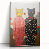 Playful Leopard Duo Art - Vibrant Animal Print Canvas for Modern Spaces