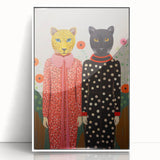 Playful Leopard Duo Art - Vibrant Animal Print Canvas for Modern Spaces