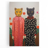 Playful Leopard Duo Art - Vibrant Animal Print Canvas for Modern Spaces
