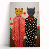 Playful Leopard Duo Art - Vibrant Animal Print Canvas for Modern Spaces