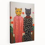 Playful Leopard Duo Art - Vibrant Animal Print Canvas for Modern Spaces