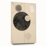 Minimalist Geometric Electric Art - Abstract Circles Canvas Decor