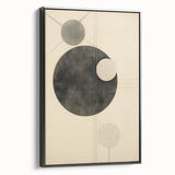 Minimalist Geometric Electric Art - Abstract Circles Canvas Decor