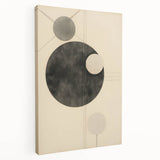 Minimalist Geometric Electric Art - Abstract Circles Canvas Decor