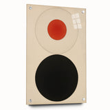 Bold Minimalist Circle Art - Red and Black Geometric Wall Canvas Decor