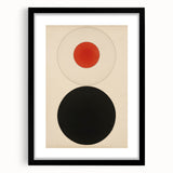 Bold Minimalist Circle Art - Red and Black Geometric Wall Canvas Decor
