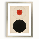 Bold Minimalist Circle Art - Red and Black Geometric Wall Canvas Decor