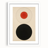 Bold Minimalist Circle Art - Red and Black Geometric Wall Canvas Decor
