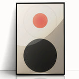 Bold Minimalist Circle Art - Red and Black Geometric Wall Canvas Decor