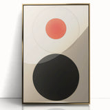Bold Minimalist Circle Art - Red and Black Geometric Wall Canvas Decor