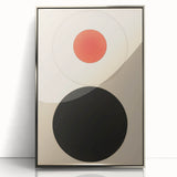 Bold Minimalist Circle Art - Red and Black Geometric Wall Canvas Decor
