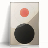 Bold Minimalist Circle Art - Red and Black Geometric Wall Canvas Decor