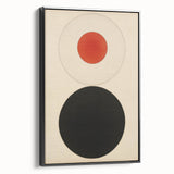 Bold Minimalist Circle Art - Red and Black Geometric Wall Canvas Decor