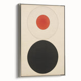 Bold Minimalist Circle Art - Red and Black Geometric Wall Canvas Decor