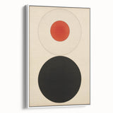 Bold Minimalist Circle Art - Red and Black Geometric Wall Canvas Decor