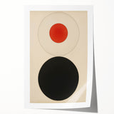 Bold Minimalist Circle Art - Red and Black Geometric Wall Canvas Decor