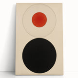 Bold Minimalist Circle Art - Red and Black Geometric Wall Canvas Decor