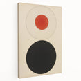 Bold Minimalist Circle Art - Red and Black Geometric Wall Canvas Decor