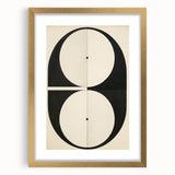 Symmetrical Minimalist Art - Black and White Geometric Canvas Decor