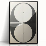 Symmetrical Minimalist Art - Black and White Geometric Canvas Decor