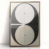 Symmetrical Minimalist Art - Black and White Geometric Canvas Decor