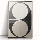 Symmetrical Minimalist Art - Black and White Geometric Canvas Decor