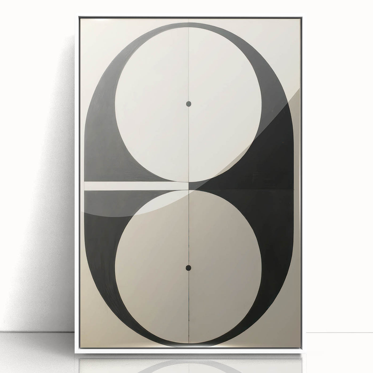 Symmetrical Minimalist Art - Black and White Geometric Canvas Decor