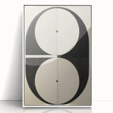 Symmetrical Minimalist Art - Black and White Geometric Canvas Decor