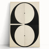 Symmetrical Minimalist Art - Black and White Geometric Canvas Decor
