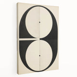 Symmetrical Minimalist Art - Black and White Geometric Canvas Decor