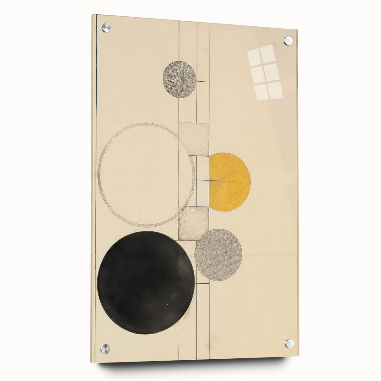 Modern Geometric Electric Art - Abstract Circle and Line Canvas Decor