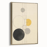 Modern Geometric Electric Art - Abstract Circle and Line Canvas Decor