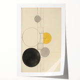 Modern Geometric Electric Art - Abstract Circle and Line Canvas Decor