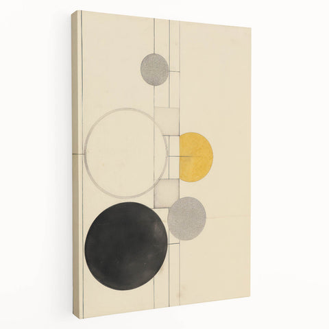 Modern Geometric Electric Art - Abstract Circle and Line Canvas Decor