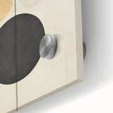 Vertical Geometric Circle Art - Modern Blue and Black Wall Canvas Decor