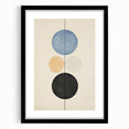 Vertical Geometric Circle Art - Modern Blue and Black Wall Canvas Decor