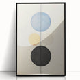 Vertical Geometric Circle Art - Modern Blue and Black Wall Canvas Decor