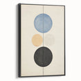 Vertical Geometric Circle Art - Modern Blue and Black Wall Canvas Decor