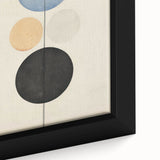 Vertical Geometric Circle Art - Modern Blue and Black Wall Canvas Decor