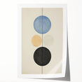 Vertical Geometric Circle Art - Modern Blue and Black Wall Canvas Decor