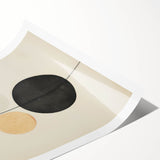 Vertical Geometric Circle Art - Modern Blue and Black Wall Canvas Decor