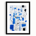 Abstract Electric Blue Wall Art - Modern Vibrant Art Print for Home Decor