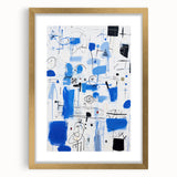 Abstract Electric Blue Wall Art - Modern Vibrant Art Print for Home Decor