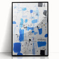 Abstract Electric Blue Wall Art - Modern Vibrant Art Print for Home Decor