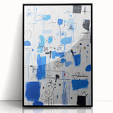 Abstract Electric Blue Wall Art - Modern Vibrant Art Print for Home Decor